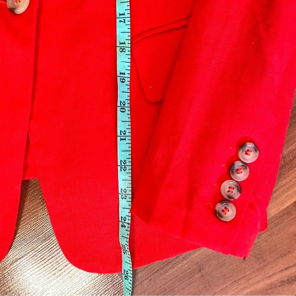 Adrienne Vittadini Women's Orange/Red Linen Blazer - Size USM - Picture 8 of 16